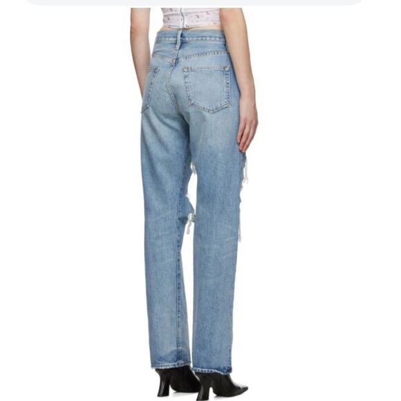 Frame Le Hollywood distressed thrashed holy medium wash flare jeans size 31 - Picture 9 of 11